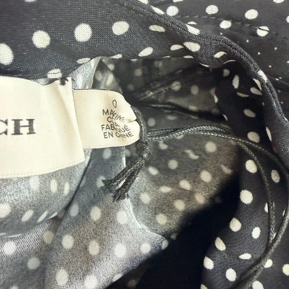 Coach 0 Polka Dot Bib Dress Long Sleeve Mini Shift Women’s Party Designer Preppy